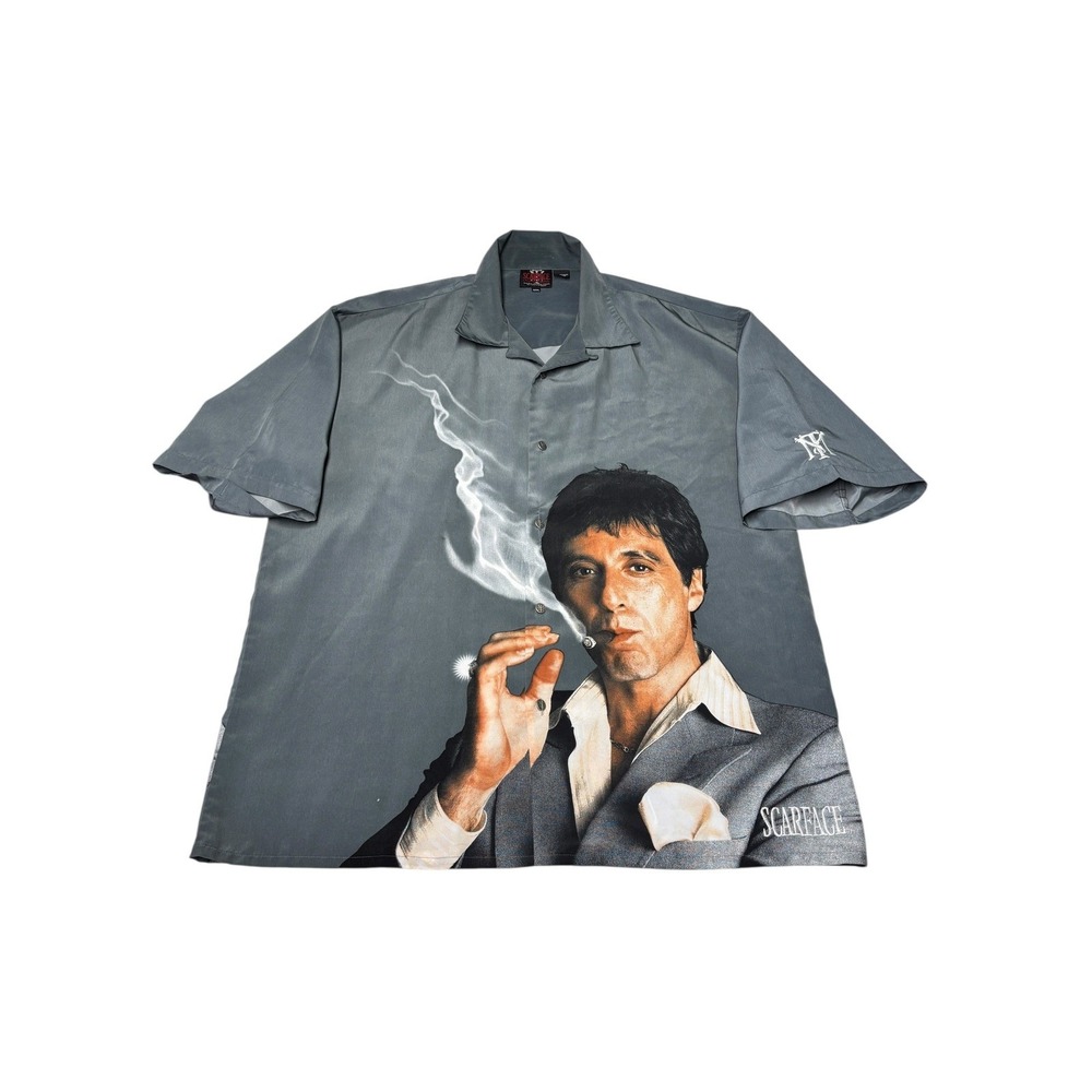 Dragonfly Scarface Tony Montana Shirt AOP Button Up‎ Mens Size 4XL XXXXL Cigar